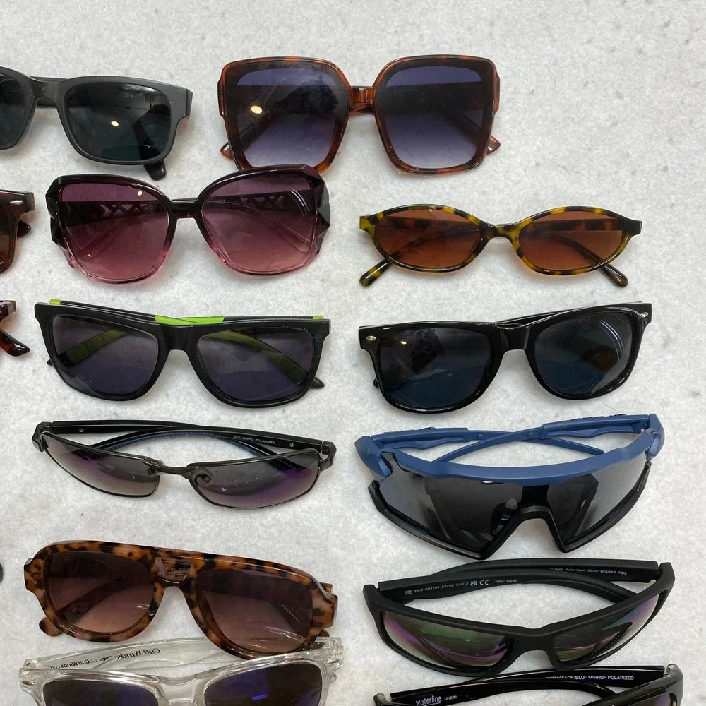 Lot Of 20 Sunglasses Bulk Mixed OS Multicolor Sporty Retro Aviator